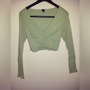 Lime long sleeved crop top